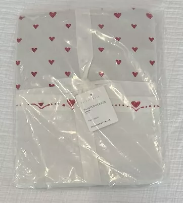 Buy ADULT Pottery Barn PAINTED HEART APRON Cotton White Red MATCHE Child Kid Holiday • 37.27£