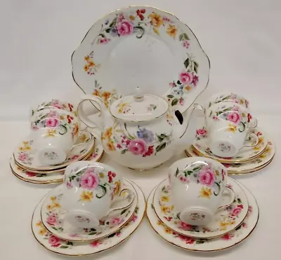 Buy Vintage 20 Piece Duchess Fine Bone China Tea Set With 'Memories' Floral Design • 80£