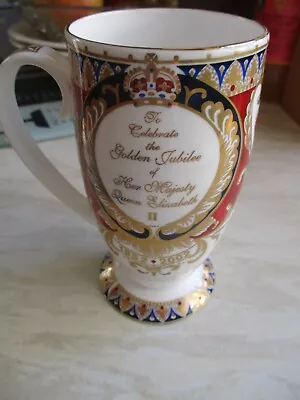 Buy Hudson Middleton Bone China Tall Mug The Queen's Golden Jubilee 1952-2002 • 0.99£