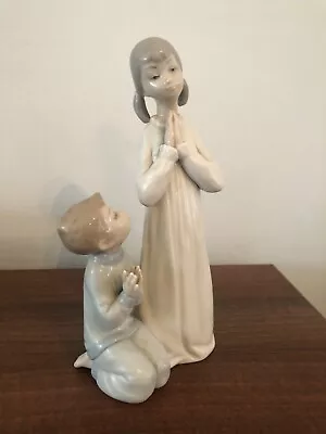 Buy Vintage Lladro Teaching To Pray Porcelain Figurine Excellent Condition • 25£