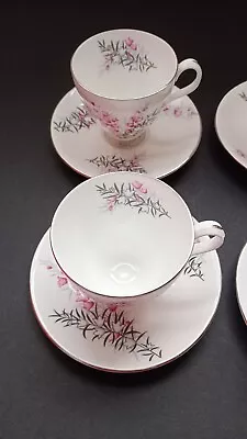 Buy Vintage Royal Albert Pixie Pink 6 Teacups & Saucers 1950s • 60£