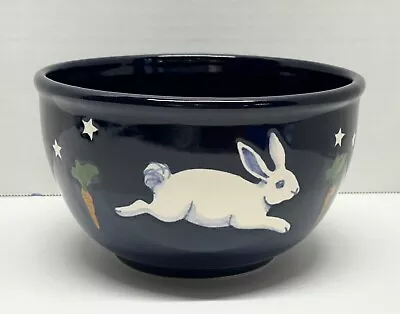 Buy KAREN HOWELL Legend Of The RABBIT Moon Studio COBALT BLUE Pottery BOWL 4  High • 139.79£