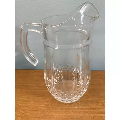 Buy Crystal Diamond Point Pitcher Glass Serving Pitcher Vintage Clean EUC • 18.63£