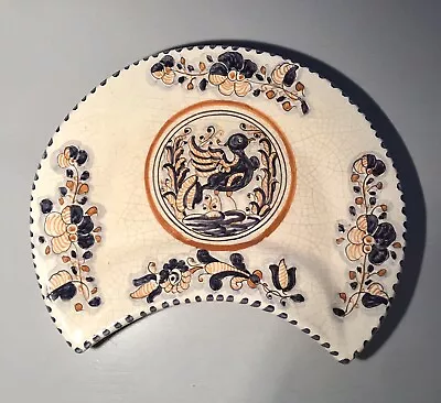 Buy Vintage TALAVERA Pottery Mexico Hand-painted Crescent Shape Decorative Dish • 12.95£