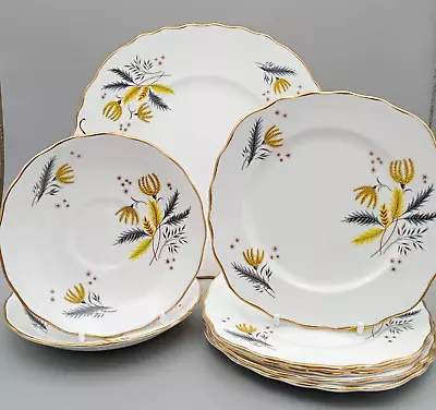 Buy Colclough Stardust - Cake Plate, 5 X Side Plates And 2 X Saucers = 8 Items • 20£