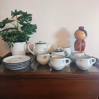 Buy Noritake Rare Vintage Stoneware Tea Set Teacups Saucers Sugar Bowl Tea Kettle • 279.57£