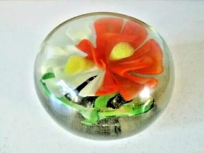 Buy VINTAGE 1960s-HEAVY MURANO GLASS PAPERWEIGHT-ORIGINAL LABELLED BASE. • 12.99£