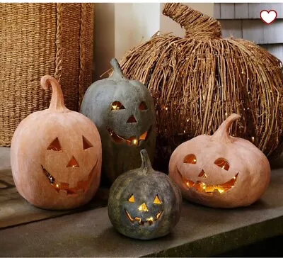 Buy Pottery Barn Handmade Terracotta Jack O’ Lantern MEDIUM Luminary Pumpkin New NWT • 139.79£