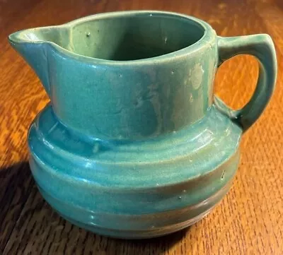 Buy VINTAGE NELSON MCCOY POTTERY GREEN BUTTERMILK PITCHER 1930s SHIELD MARK 121 • 15.46£