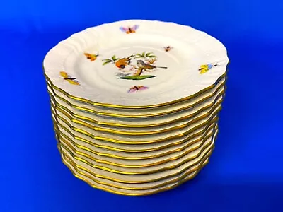 Buy HEREND PORCELAIN HANDPAINTED ROTHSCHILD DESSERT PLATES 1515/RO (12pcs.) • 776.60£