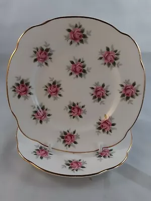 Buy Duchess Pink Roses Side Plates X 2 Bone China 15.5cm 1st Quality Vintage British • 14.99£