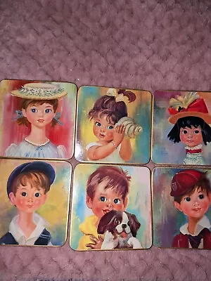 Buy 1950s Win El Ware Childrens Faces Placemats • 28£