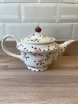 Buy Emma Bridgewater Red Flower Tulip Green Dot Large Teapot Old Style / RARE • 35£