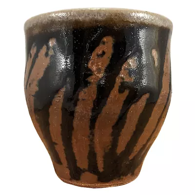 Buy Japanese Mashiko Hamada Gama Studio Pottery Tea Cup Yunomi Finger Swipes Japan • 93.18£