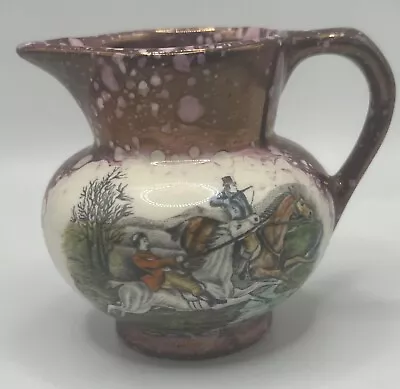 Buy Vintage Grays Pottery England Creamer Gold Pink Purple Lusterware Hunting Scene • 18.64£