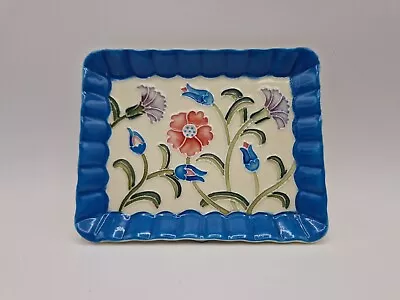 Buy Old Tupton Pin Tray Floral With Blue Border • 22£