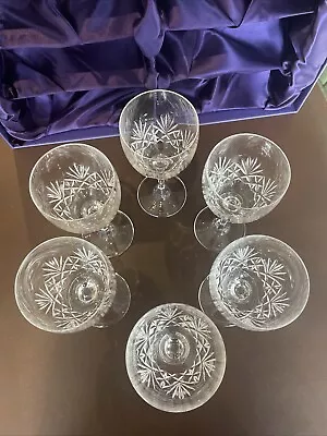 Buy Set Of 6 Edinburgh Crystal Small Sherry Wine Glasses 17.5cm Height • 35£