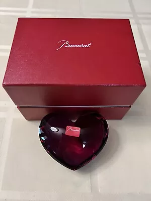 Buy LARGE BACCARAT “RASPBERRY”CRYSTAL ZINZIN HEART FIGURINE Extremely Rare 3 1/2” • 465.87£