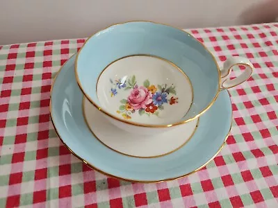 Buy Royal Grafton CABINET CUP AND SAUCER - Blue, Gold & Floral Deisgn • 9.99£