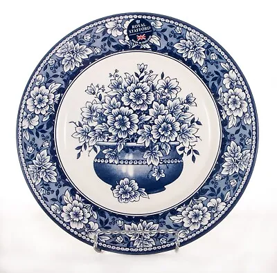 Buy Royal Stafford Blue 11  Dinner Plates Pot Of Flowers & Floral Trim Set Of 4 NEW • 46.59£