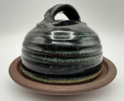 Buy Hand Thrown Studio Pottery Stoneware Glazed Lidded Dome Cheese/Butter Dish • 19.75£