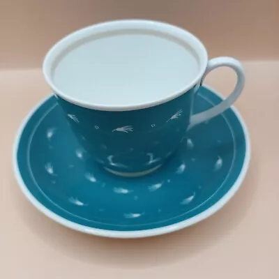 Buy Susie Cooper Bone China Green / White Cup & Saucer - Feather Pattern • 9.99£