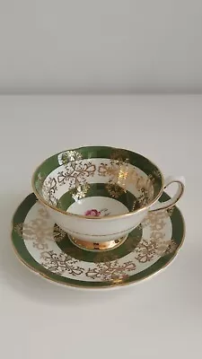 Buy Vintage Green Royal Grafton Teacup And Saucer • 10£