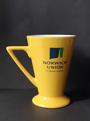 Buy NORWICH UNION Vintage Art Deco Aesthetic Angular YELLOW AVIVA Coffee Tea Mug Cup • 13.95£