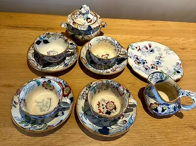 Buy Good Antique Victorian Ironstone China Part Child's Tea Set C1850s Hand Coloured • 9.99£