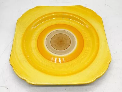 Buy Vintage 1930's Shelley Orange  Yellow Dripware Square Cake Plate • 24.99£