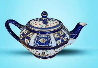 Buy Vintage Royal Winton Ivory Ware Teapot Blue Red Green Gold Trim • 15£