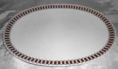 Buy Thomas Germany Medallion Domino  White Porcelain Brown Grey 33x24cm Oval Platter • 16.99£