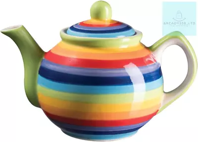 Buy Hand Painted Rainbow Stripe Small Teapot • 23.93£