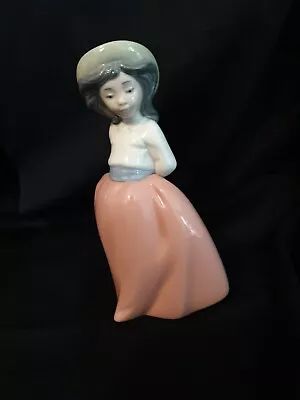 Buy NAO Lladro Retired 1998 Little Girl On Placid Walk Pink Skirt Figurine Mint  • 19.99£