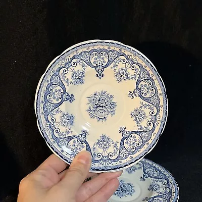 Buy (2) SWINNERTONS Kent Blue Saucers Staffordshire England 6 1/8” Vintage • 10.25£