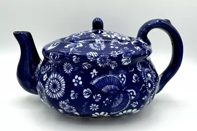 Buy Vintage Victoria Ware Teapot Blue White Floral Pattern W/Lid 10 X 6 X 5.5  Heavy • 23.30£