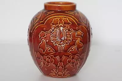 Buy Burmantofts Faience Tube-lined Vase - Lion & Hare / Rabbit Fable Theme - C.1895 • 375£