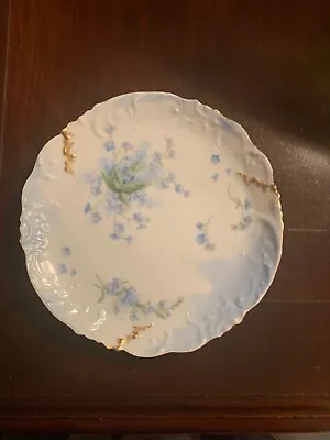 Buy Vintage Limoges France Blue And Gold Floral Plate • 9.31£