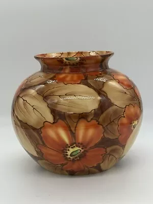 Buy Large Art Deco Falcon Ware 'Empress' Ceramic Vase W Peona Decor By T Lawrence • 119.31£