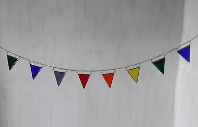 Buy Stained Glass Suncatcher/Window Hanger Rainbow Party Bunting Gift/Home Decor • 28£