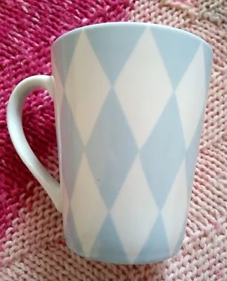 Buy Vintage Tesco Blue And White Rhombus Diamond Pattern Mug • 6.99£