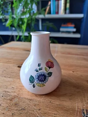 Buy Vintage New Devon Pottery Newton Abbot Small Vase Floral 11cm Tall • 5£