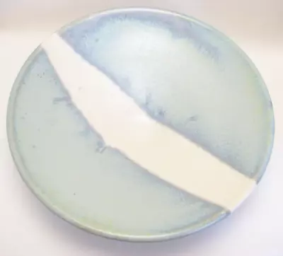 Buy Myrtle Pottery Blue Glazed Stoneware Conical Bowl With A White Stripe, 16.6 Cm W • 18£