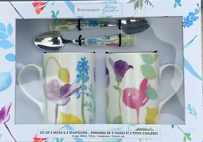 Buy Boxed & Brand New Portmeirion Water Garden Set Of 2 Mugs & 2 Teaspoons • 25£