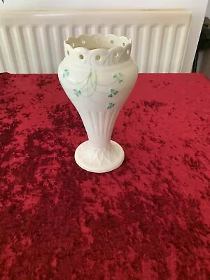 Buy Belleek Irish Pottery Vase 7th Mark (Gold) 7.5+  Tall • 10£