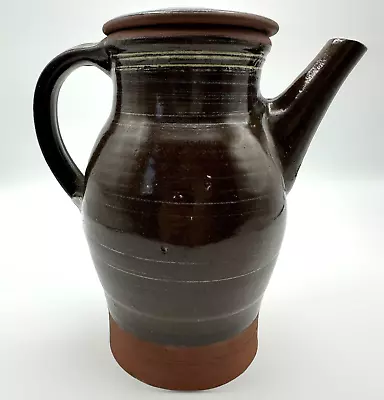 Buy Hand Thrown Studio Pottery Stoneware Glazed Lidded Coffee Pot - 20cm (H) ~ VGC • 25.95£