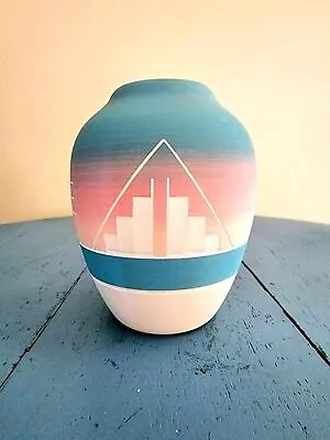 Buy High Elk Sioux Vintage Pottery Mountain Step Vase Signed • 23.65£