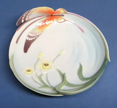 Buy Porcelain Franz Papillon Butterfly Daffodil Hand Painted Trinket Tray Plate EXC! • 46.67£