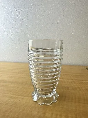Buy 1  Anchor Hocking Depression Manhattan Ribbed Footed Drink Glass Art Deco 5 1/4  • 11.18£