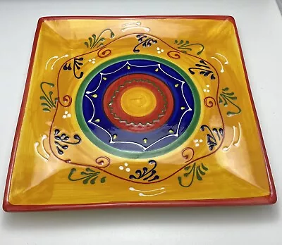 Buy Large Square Plate Serving Dish Tapas 25 X 25 Cm Spanish Handmade Ceramic  • 19.99£